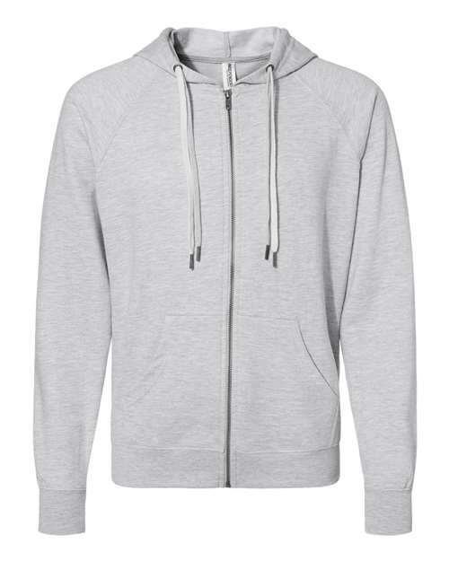 Independent Trading Co. SS1000Z Unisex Icon Lightweight Loopback Terry Full-Zip Hooded Sweatshirt - Athletic Heather