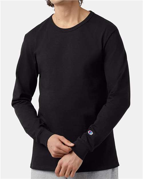 Champion T453 Unisex Heritage Jersey Long Sleeve T-Shirt - Black