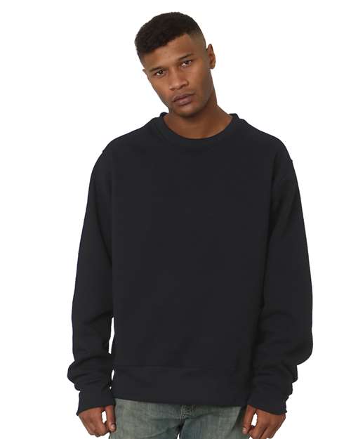 Bayside 4025 Unisex USA-Made Super Heavy Oversized Crewneck Sweatshirt - Black