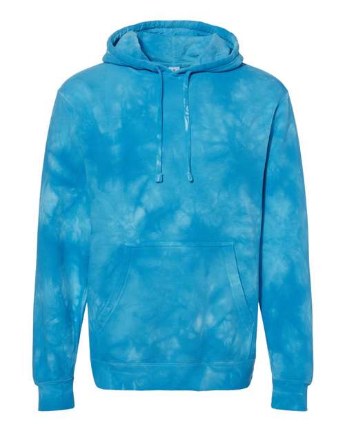 Independent Trading Co. PRM4500TD Unisex Midweight Tie-Dyed Hooded Sweatshirt - Tie Dye Aqua Blue