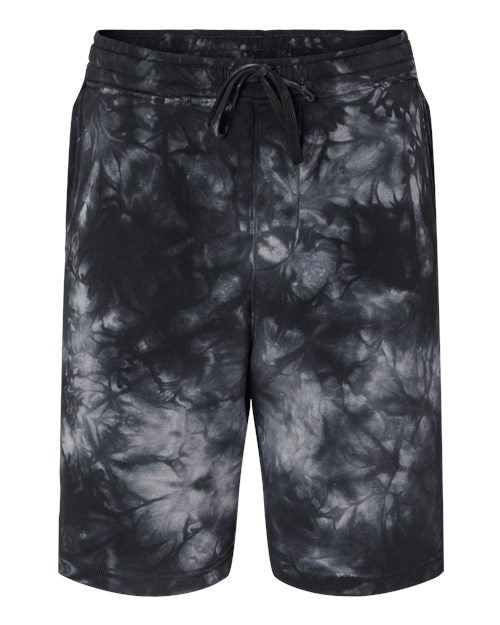 Independent Trading Co. PRM50STTD Unisex Tie-Dyed Fleece Shorts - Tie Dye Black