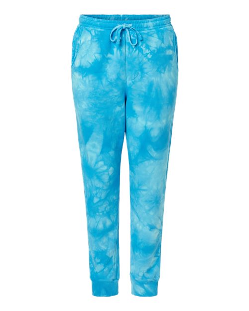 Independent Trading Co. PRM50PTTD Unisex Tie-Dyed Fleece Sweatpants - Tie Dye Aqua Blue