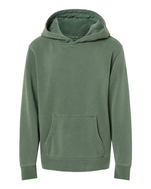 Independent Trading Co. PRM1500Y Youth Midweight Pigment-Dyed Hooded Sweatshirt - Pigment Alpine Green