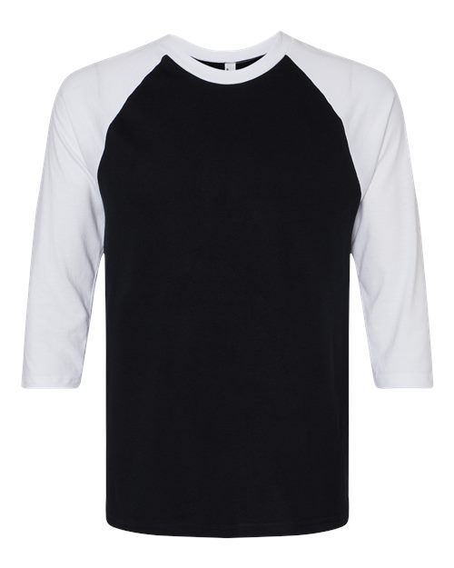 American Apparel 2003CVC Unisex CVC Raglan Tee - Black/ White