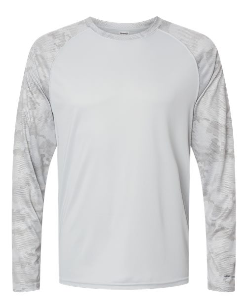 Paragon 216 Unisex Cayman Performance Camo Colorblocked Long Sleeve T-Shirt - Aluminum