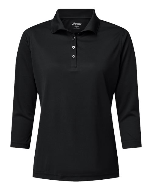 Paragon 120 Women's Lady Palm Three-Quarter Sleeve Polo - Black