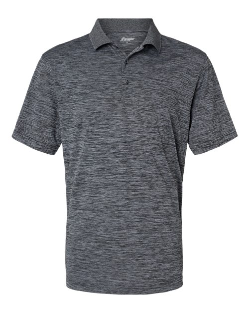 Paragon 130 Men's Dakota Striated Heather Polo - Black Heather