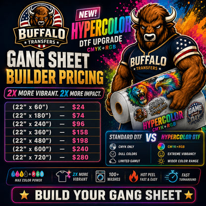 Build DTF Transfers Gang Sheet