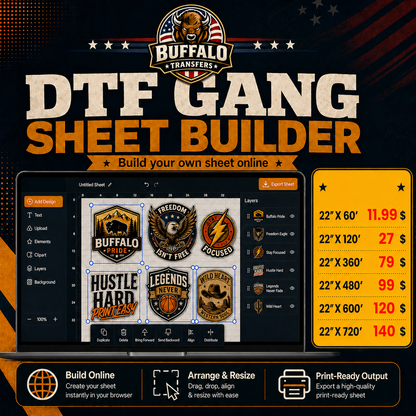Build DTF Transfers Gang Sheet