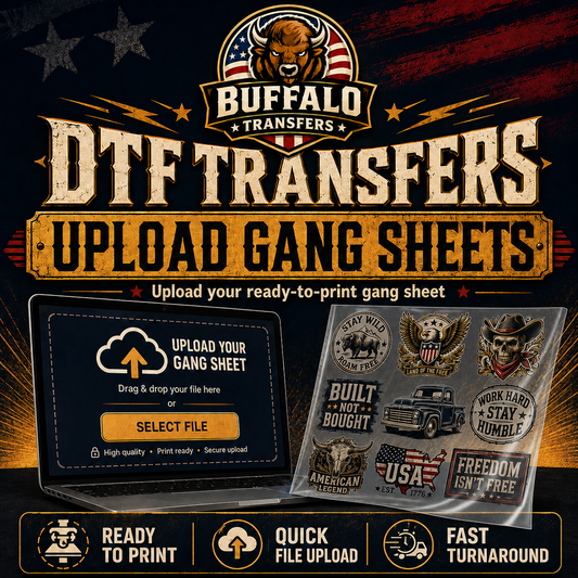 Upload DTF Transfer Gang Sheets