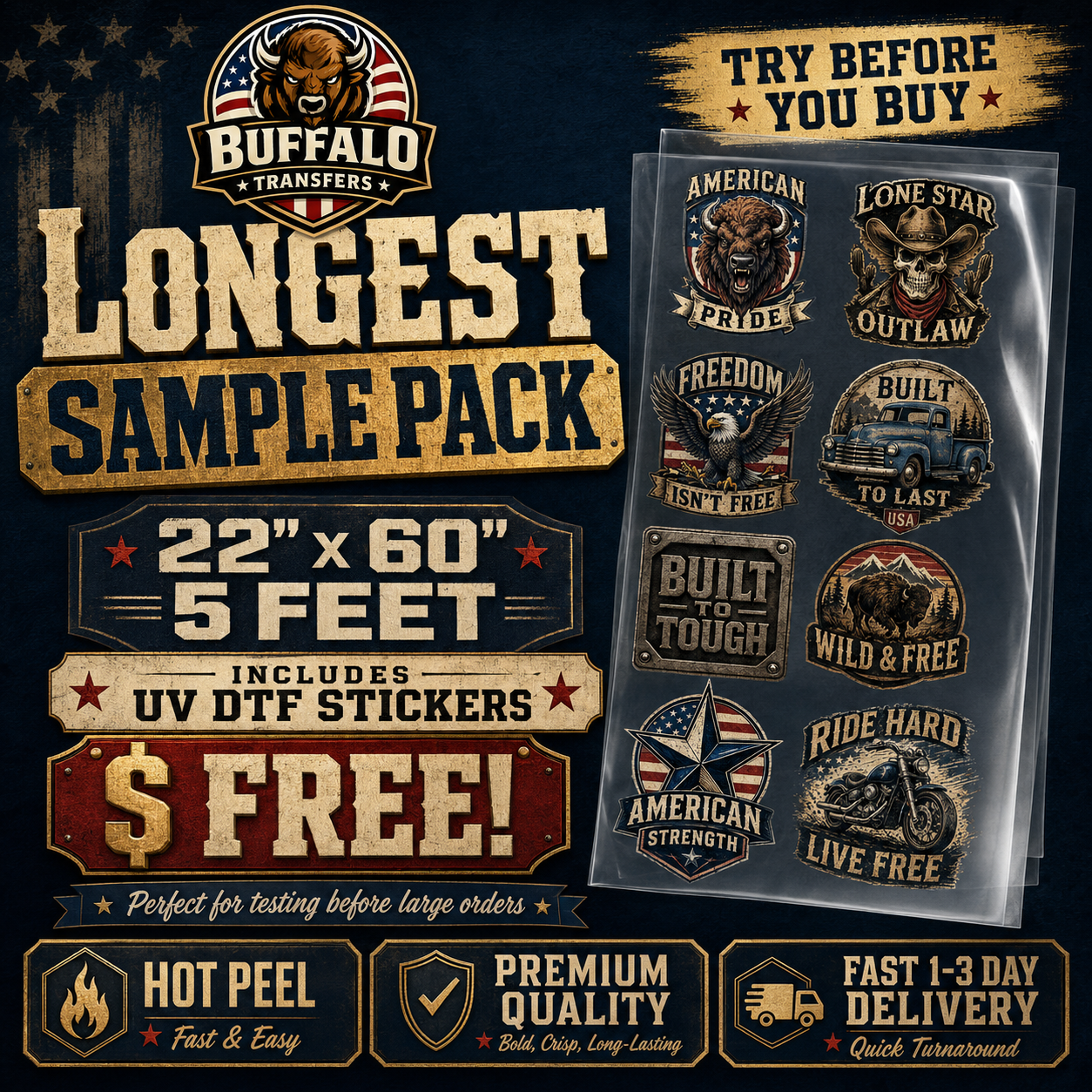 DTF & UV DTF Sample Pack | Test Premium Transfers Before Ordering