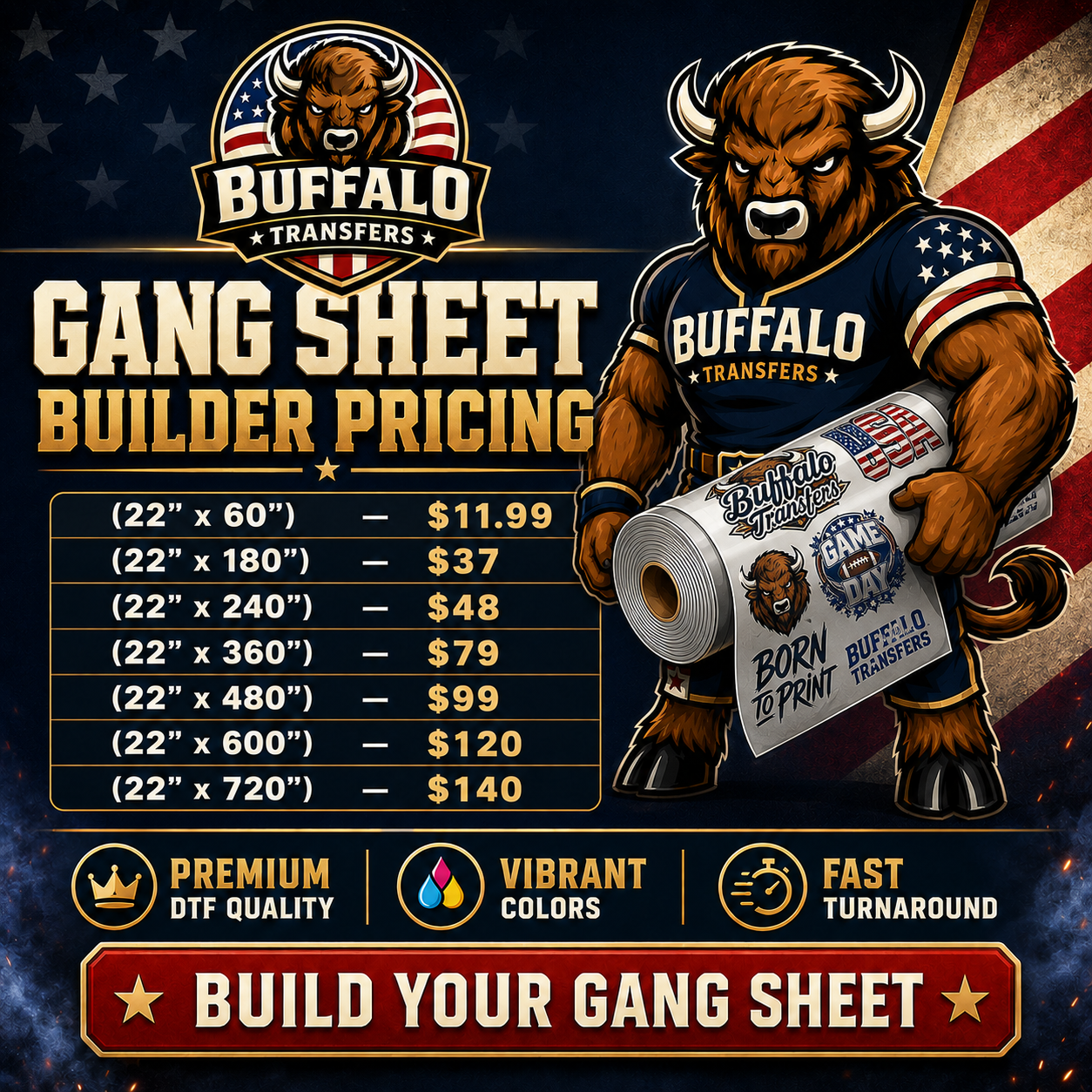 Upload DTF Transfer Gang Sheets